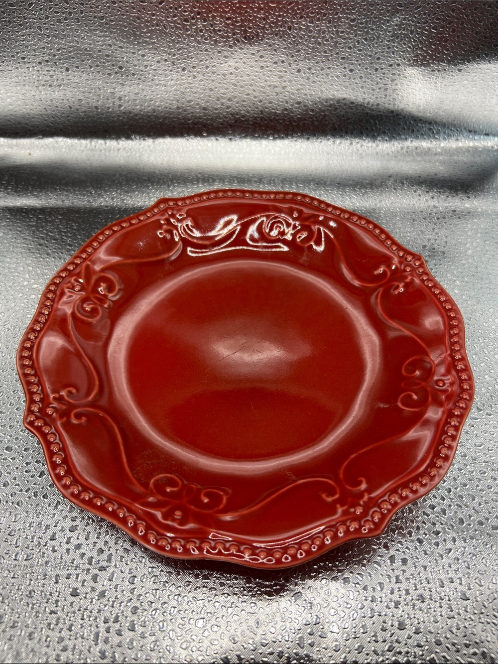 The Pioneer Woman Red Decorative 8” Ceramic Plate. 6pc set